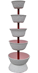 5 kelyhes virágtartó 40x115 cm - fehér